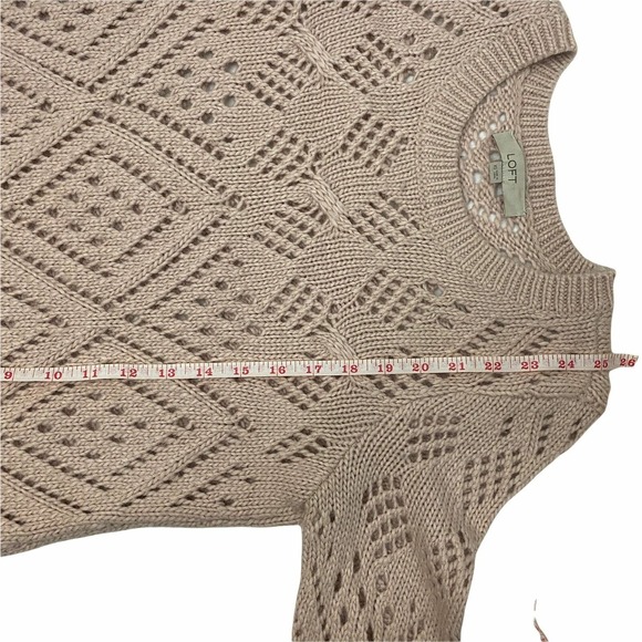 Ann Taylor LOFT Wool Blend Blush Pink Pointelle Knit Sweater Size X-Small - Picture 6 of 9